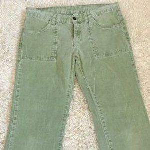 Prana light green corduroy wide leg pants, size M